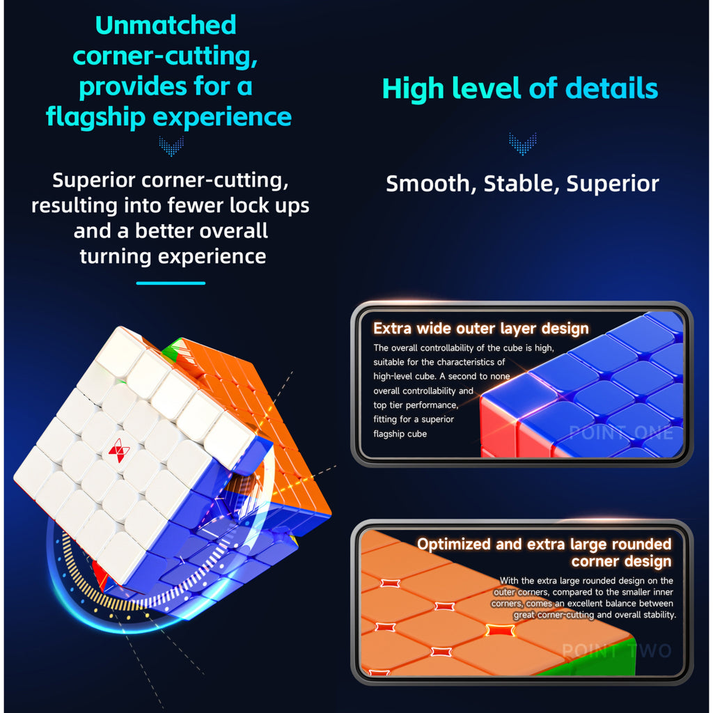 QiYi XMD Hong 5x5 Stickerless Magnetic Speedcube-Cubuzzle