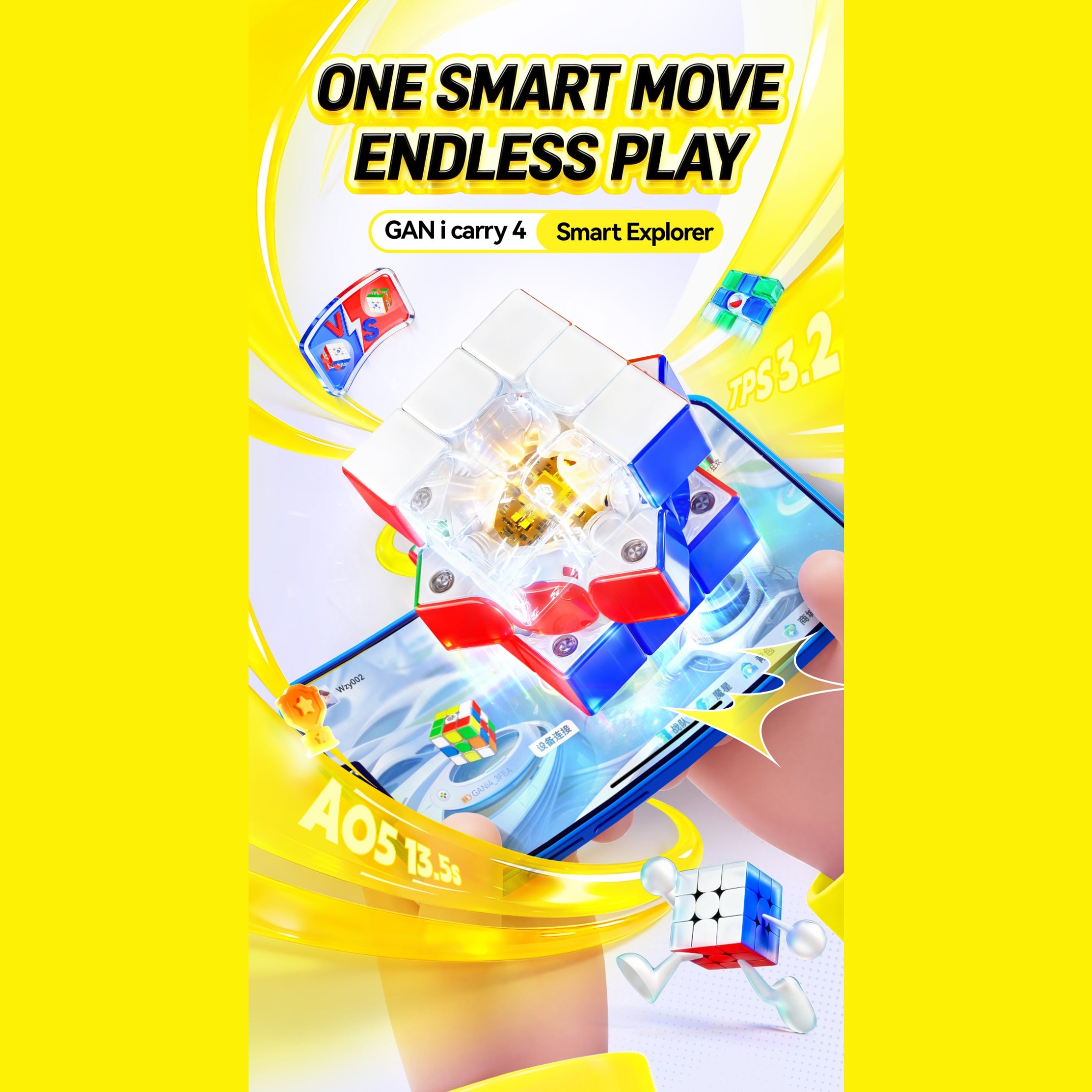 GAN i Carry 4 Frosted Magnetic Smart Bluetooth Speed Cube Latest 2026 ...