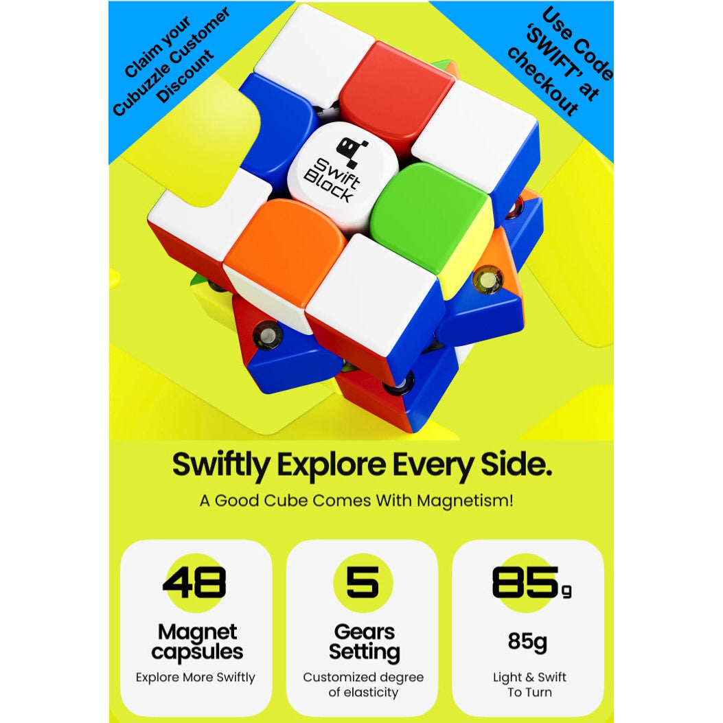 GAN Swift Block 355S Magnetic 3x3 speedcube - Cubuzzle