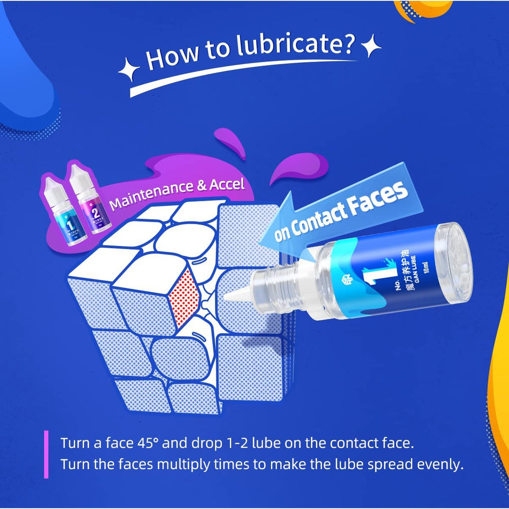 GAN Lube No.1 - Maintenance 10 ml GAN Lube 1 for Speed Cubes, Silicone Based Lubricant for General Maintenance - Cubuzzle
