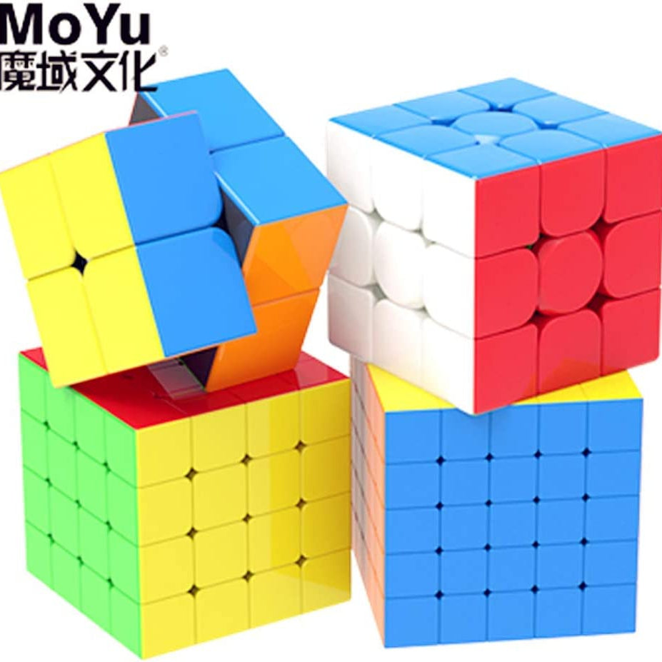 MoYu Meilong Combo Pack Gift Set: Includes 4 puzzles 2x2, 3x3, 4x4, 5x5 - Cubuzzle