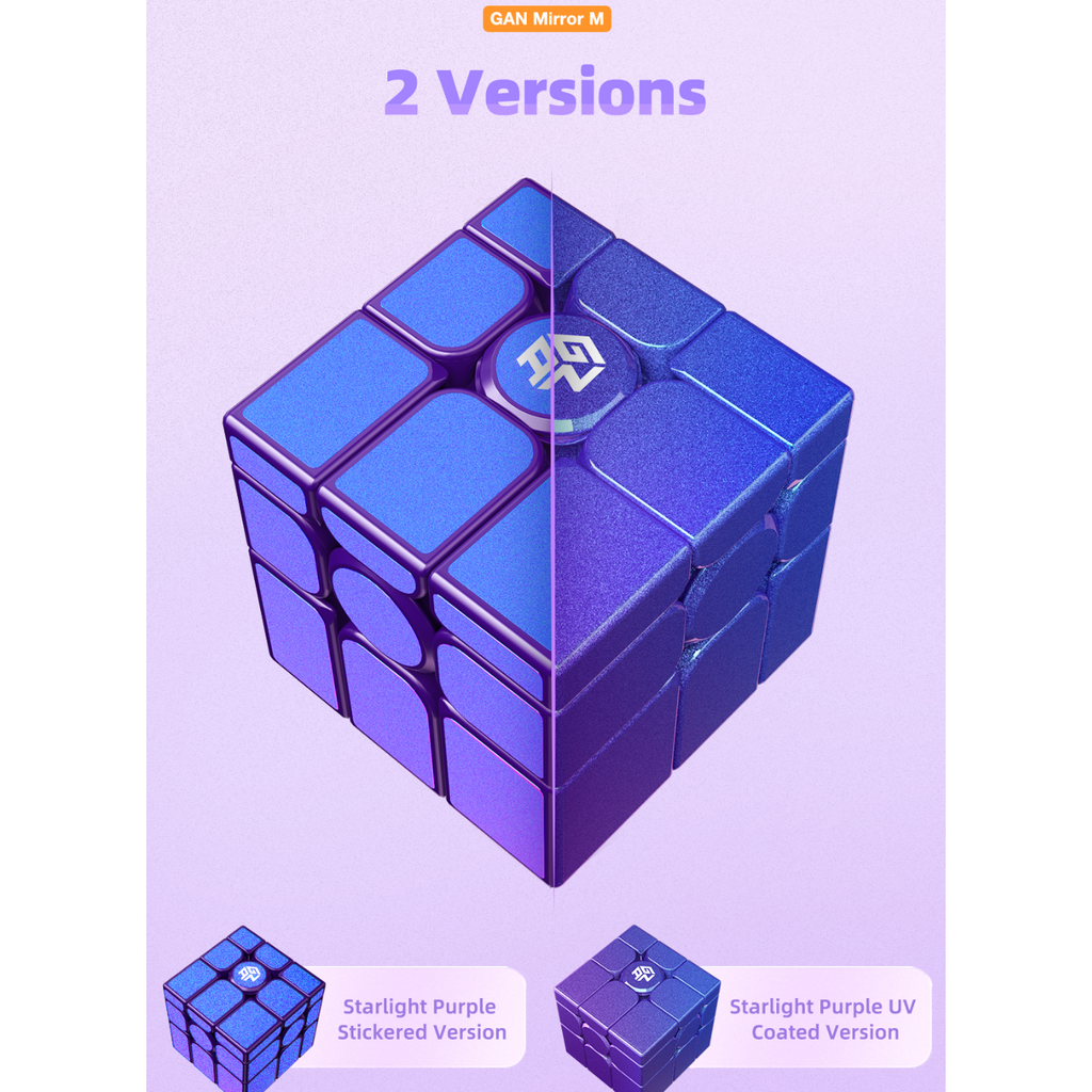 GAN Mirror Cube M UV Coated Purple - Magnetic Alien Cube - Cubuzzle
