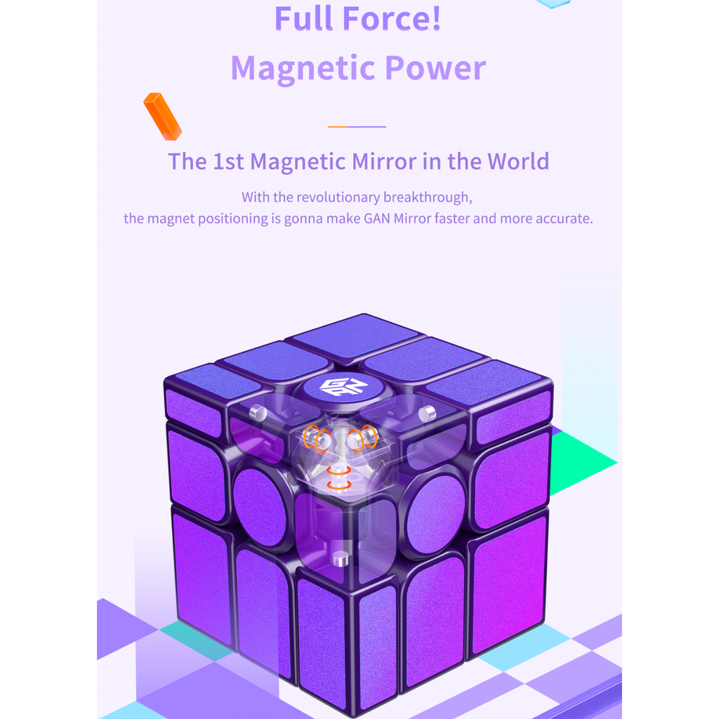 GAN Mirror Cube M UV Coated Purple - Magnetic Alien Cube - Cubuzzle