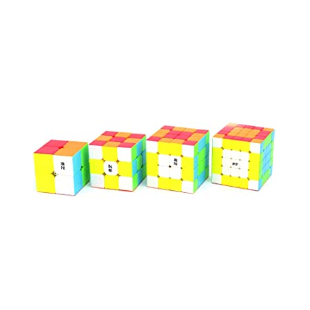Qiyi Combo Pack 2 Stickerless - Includes 4 Puzzles: 2x2, 3x3, 4x4, 5x5 - Cubuzzle